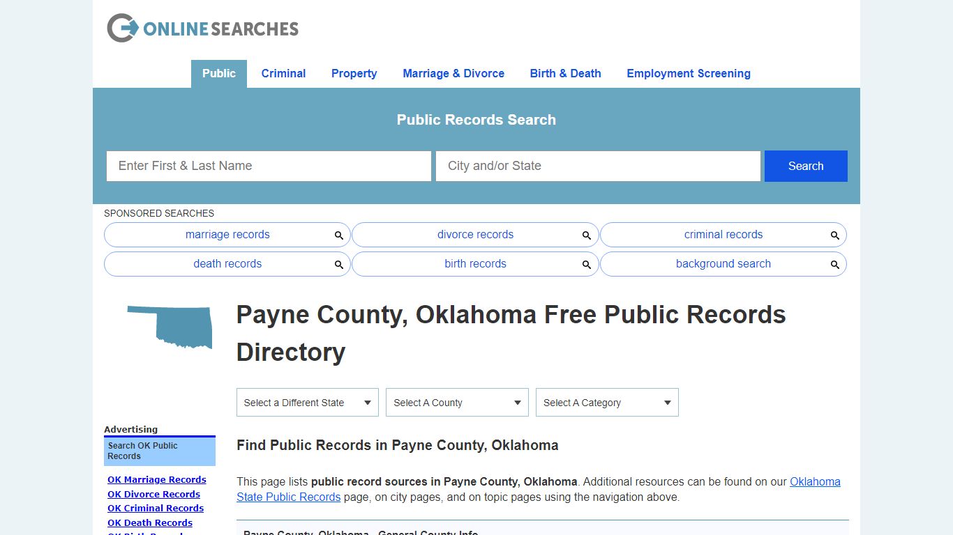 Payne County, Oklahoma Public Records Directory